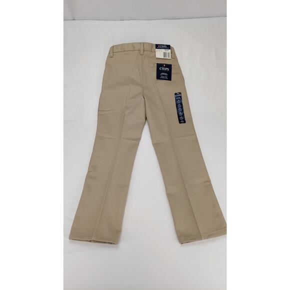 Chaps NEW Khaki Boys Approved Schoolwear Pleated Pockets Regular Size 7x - Picture 4 of 7